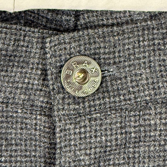 Brax Pants Size 35/36 Gray Black Patterned‎ Flat Front Regular Fit Dress Men's - Picture 4 of 13